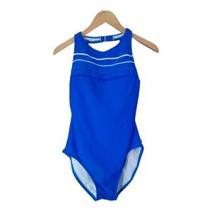 Catalina Womens Royal Blue High Neck Retro One Piece Swimsuit Size Medium